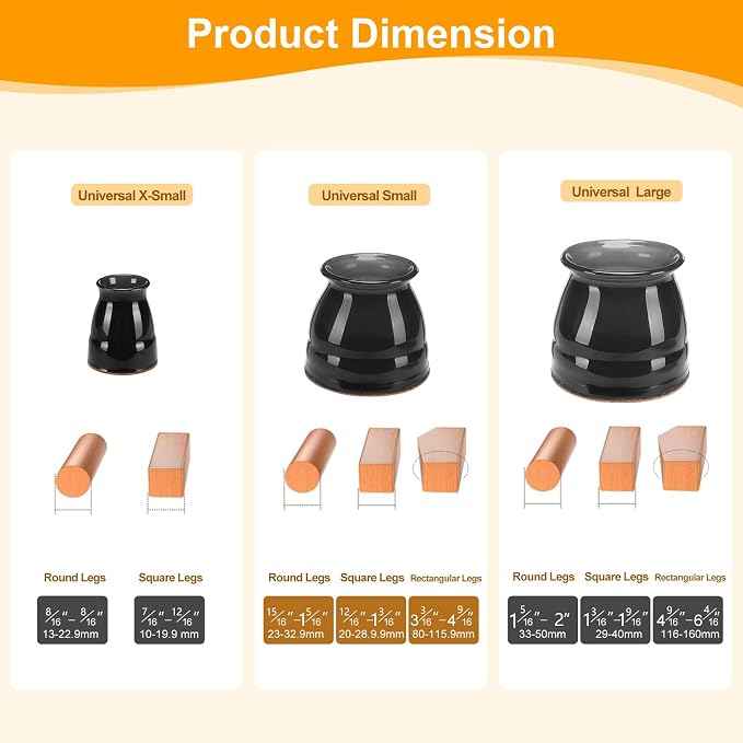 CHUNZEXI 24 Pack Chair Leg Floor Protectors