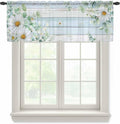 Daisy Eucalyptus Leaves Sheer Valance Curtains by Houseown