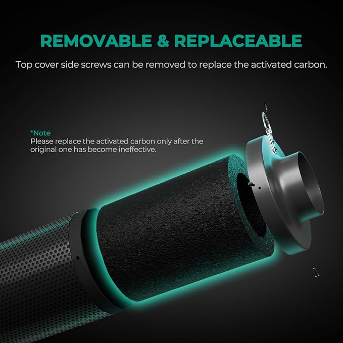 MARS HYDRO 6 Inch Carbon Filter, Inline Air Filter Odor Control - Image 4