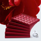Oirlv Gorgeous Red Leather Ring Organizer Tray Jewelry Display Tray Stackable