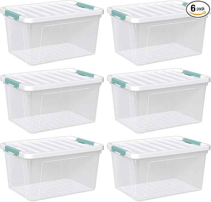 Zopnny 35 Qt. Stackable Plastic Storage Bins