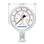 MEASUREMAN Fully Stainless Steel Hydraulic Glycerin Filled Pressure Gauge - Image 7