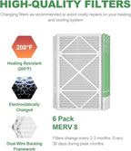 14x25x1 Air Filter 6 Pack, Durable MERV 8 Pleated Home HVAC AC Furnace Filters - Image 8