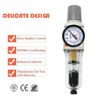 RIH 1/4" NPT Auto Drain Compressed Air Filter Regulator Combo Piggyback - Image 4