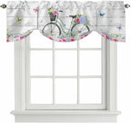 Spring Tie Up Valance Curtains for Windows, Kitchen Curtains Window Shades by Unknown