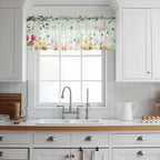 Easter Sheer Valances for Windows 60"x18", Light Filtering Kitchen Curtains - Image 3