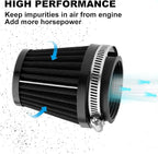 Mtsooning Motorcycle Air Filter Pod, 39mm Washable Universal Clamp-On Breathers - Image 2