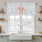 Easter Kitchen Tier Curtains 36 Inch Long 2 Panel Set, Rod Pocket Half Window - Image 3