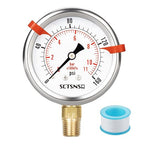 0 to 160 Psi Lead-Free Pressure Gauge, Glycerin Liquid Filled, 2.5 inch Dial by SCTSNSR