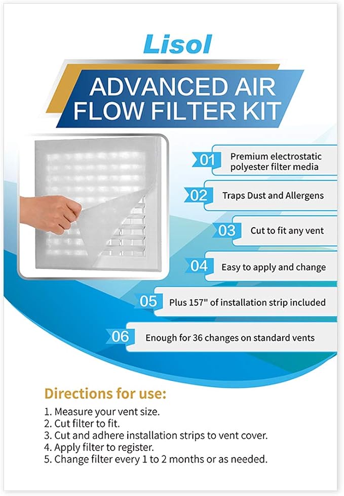 Complete Air Vent Filters Kit- 98‘’ x 18'' Electrostatic Media - Image 2