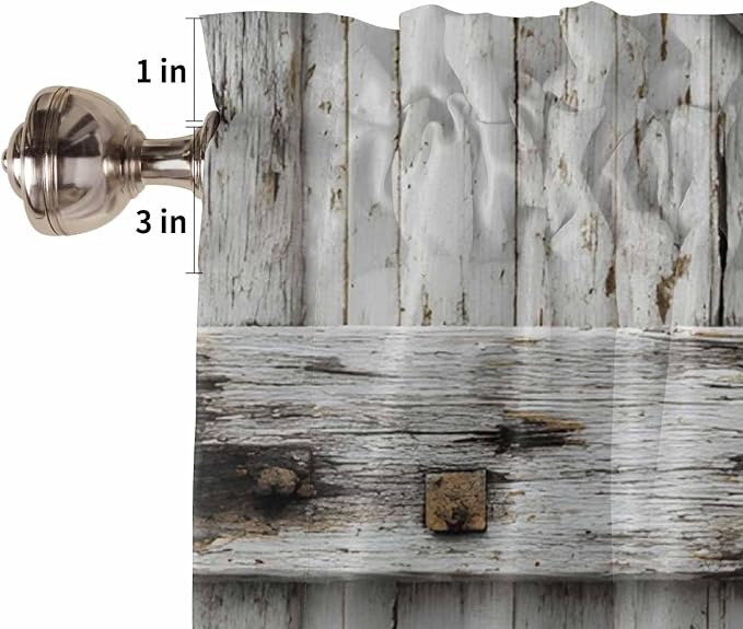 Vintage Gate Living Room Curtains 72 Inches length, Farmhouse Wooden Grain - Image 6