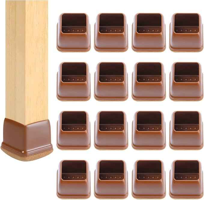 Ezprotekt 24 Pcs Square Chair Leg Floor Protectors