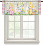 Easter Sheer Valances for Windows 60"x18", Light Filtering Kitchen Curtains by Unknown