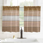 Retro Farm Wood Board Window Valance Curtains, 2 Panel - Image 8