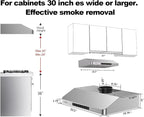 30 Inch Under Cabinet Range Hood, 980CFM Fast Venting Ducted, Kitchen Hood - Image 7