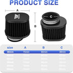 2PCS Motorcycle Air Filter Universal 38MM Replacement Engine Filter High - Image 2