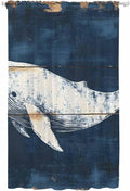 Sheer Curtains 96 Inches Long, Ocean Whale Blue Semi Sheer Curtains Light by Unknown