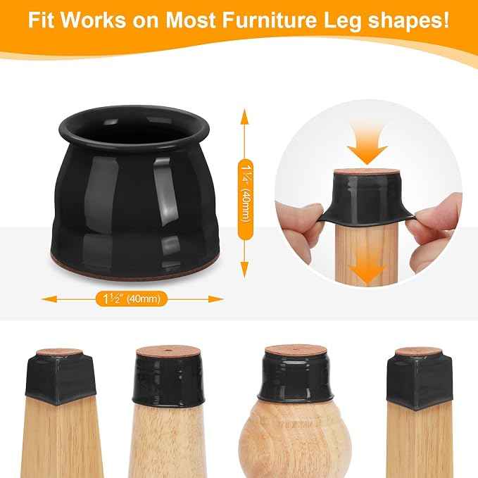 CHUNZEXI 24 Pack Chair Leg Floor Protectors