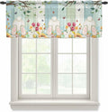 Easter Sheer Valances for Windows 60"x18", Light Filtering Kitchen Curtains by Unknown