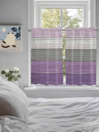 Country Wood Board Gray Purple Window Valance Curtains, Farmhouse Gradient - Image 5