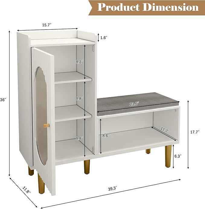 HLR Storage Bench Set of 2, L-Shaped Storage Cabinet