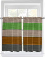 Farm Gray Green Brown Wood Grain Window Valance Curtains, Rustic Wooden Plank - Image 9