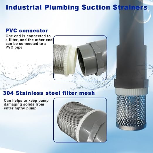 3/4" Stainless Steel Filter Cover Connected to 3/4" DN20 Grey PVC Water Pipe - Image 2