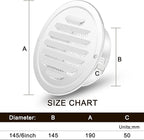 Zonon 8pcs Stainless Steel Soffit Vents 6 Inch Round Dryer Vent Cover - Image 2