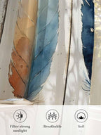 Sheer Curtains 72 Inches Long, Boho Ombre Vintage Wooden Grain Privacy Voile - Image 6