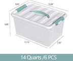 Zopnny 14 Quart Plastic Lidded Storage Bin