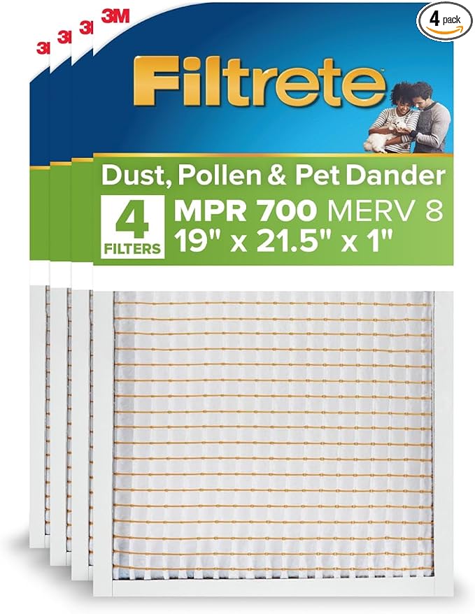 Filtrete 19x21.5x1 AC Furnace Air Filter, MERV 8, MPR 700, Tough on Pollen by Filtrete