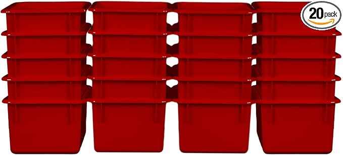 Wood Designs Cubby Storage Bin, Heavy Duty Plastic Containers