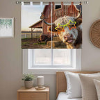 Farm Yaks Bedroom Curtains 63 Inch Length, Window Curtains Tab Top, Farmhouse - Image 9
