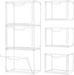 3 Pack Clear Storage Organizers with Lids, Storage Containers with