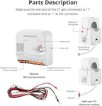 Smart Home Energy Monitor with 2 x 120A CTs, Live Electricity Usage Tracking