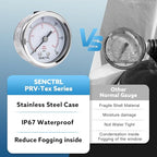 SENCTRL 0-60 Psi Pressure Gauge, 1/4 NPT Back Mount, Waterproof, Stainless - Image 3