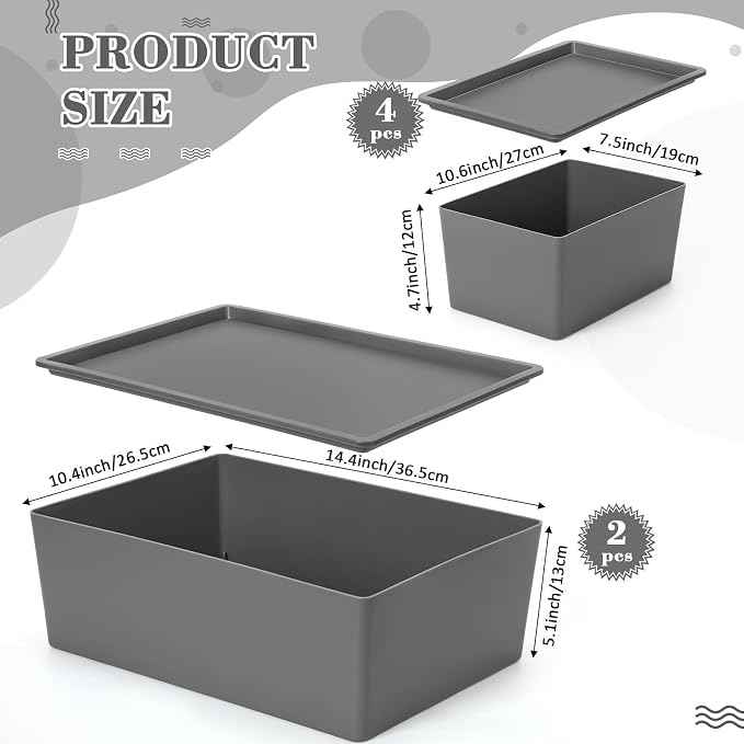 Menkxi 6 Pcs Plastic Storage Bins