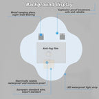 Irregular Bathroom Mirror with LED Light, Wall Mounted Mirror with Demister Pad - Image 7