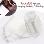 Pack of 50 Portable Hanging Ear Drip Coffee Bag, Single Serve Disposable Coffee - Image 5