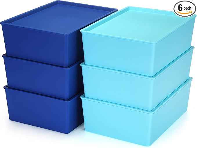 Menkxi 6 Pcs Large Plastic Storage Bins