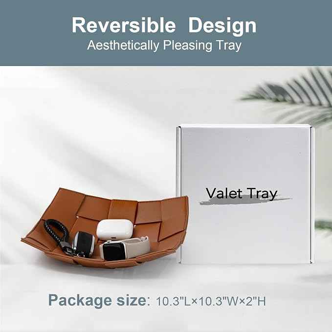 Valet Tray PU Leather Key Holder Bowl