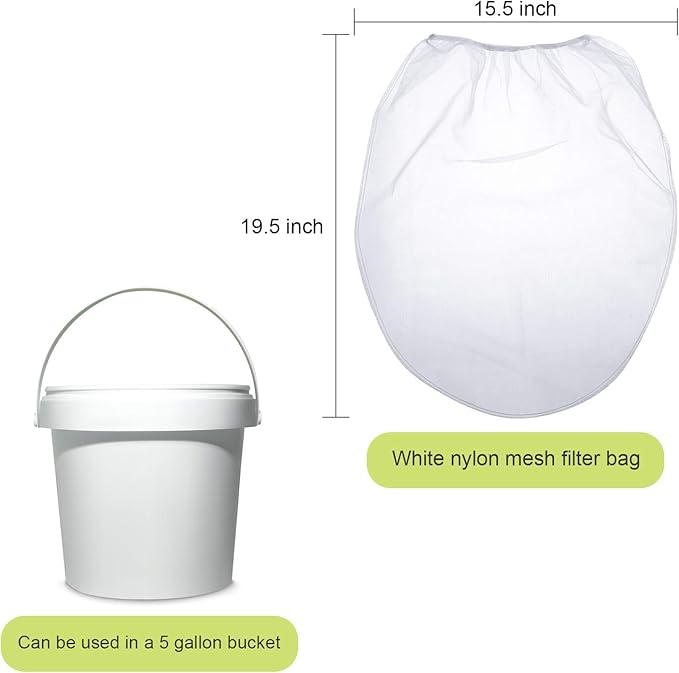 Paint Strainer Bags White Fine Mesh Filters Bag Bucket Elastic Opening Strainer - Image 3