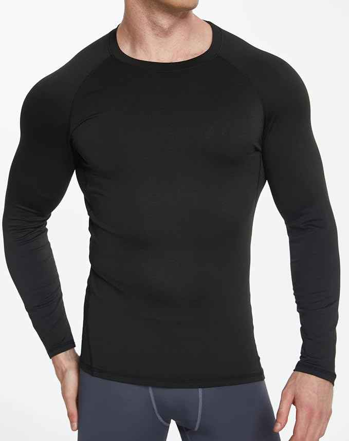 5 or 4 Pack Compression Shirts for Men Long Sleeve Athletic Base Layer