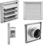Extractor Fan Outlet, 100mm Stainless Steel Wall Air Vent Outdoor Filter Square - Image 4