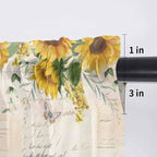 Farmhouses Sunflowers Sheer Valance Curtains, Retro Floral Leaves Red Truck - Image 7