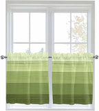 Gradient Green Wooden Board Window Valance Curtains, Retro Country Wood Grain - Image 6