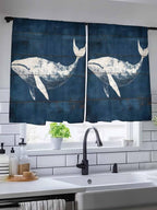 Sheer Curtains 54 Inch Length, Summer Whale Semi Sheer Curtains Light Filtering - Image 5