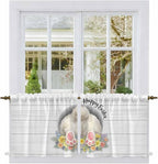 Easter Bunny Kitchen Tier Curtains 36 Inch Long 2 Panel Set, Rod Pocket Half - Image 2