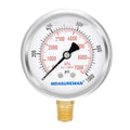 MEASUREMAN 2-1/2inch Dial Size, Liquid Filled Pressure Gauge, 0-1000psi/7000kpa by MEASUREMAN