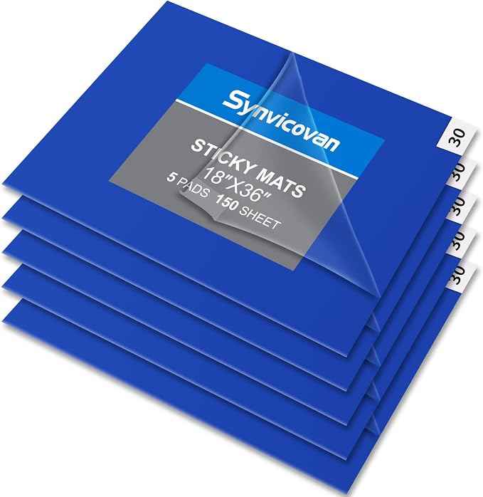 18" x 36" Blue Sticky Mat Tacky Pads Adhesive Floor Mat (5 Packs, 150 Sheets